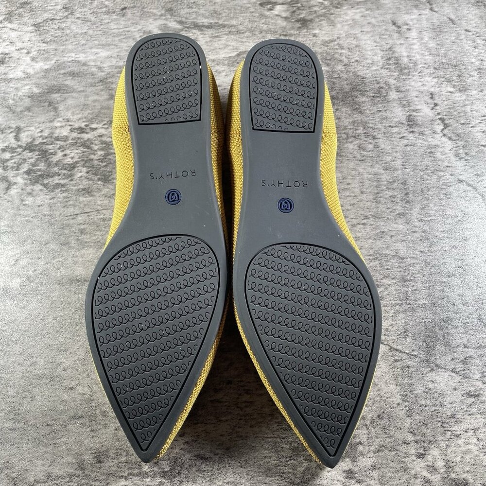 Rothy’s The Point Authentic Ballet Flats Marigold Yellow Knit Flats Size 8.5 EUC - Picture 8 of 9